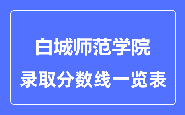 2023年高考多少分能上白城师范学院？附各省录取分数线