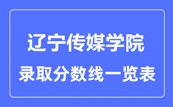 2023年高考多少分能上辽宁传媒学院？附各省录取分数线