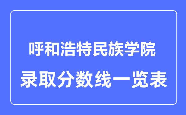 2023年高考多少分能上呼和浩特民族学院？附各省录取分数线