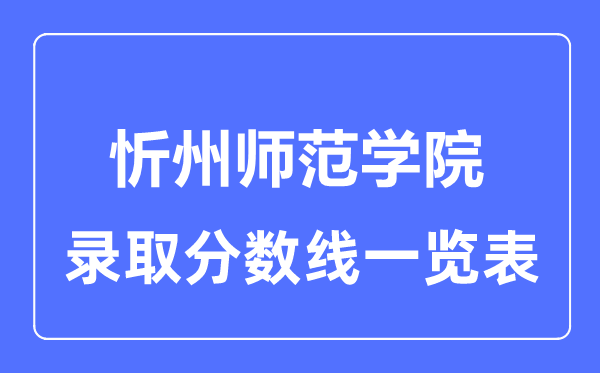 2023年高考多少分能上忻州师范学院？附各省录取分数线