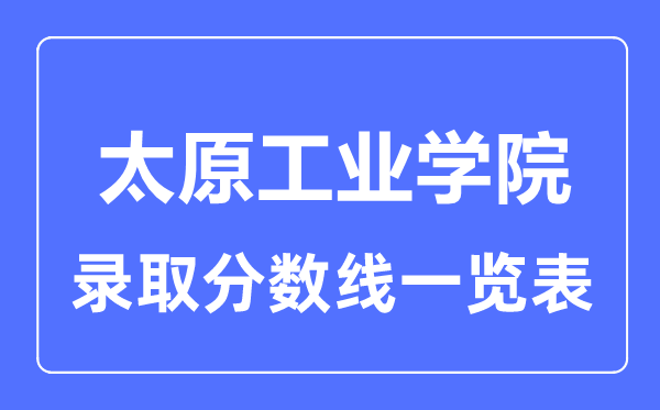 2023年高考多少分能上太原工业学院？附各省录取分数线