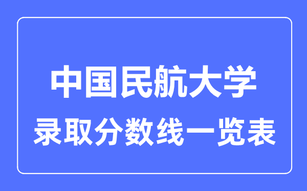 2023年高考多少分能上中国民航大学？附各省录取分数线