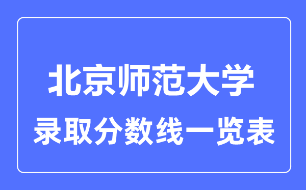 2023年高考多少分能上北京师范大学？附各省录取分数线