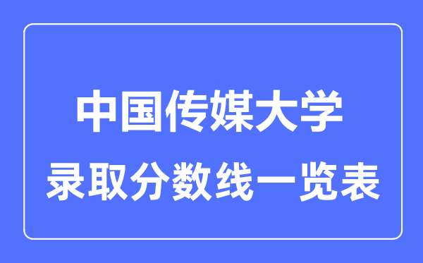 2023年高考多少分能上中国传媒大学？附各省录取分数线