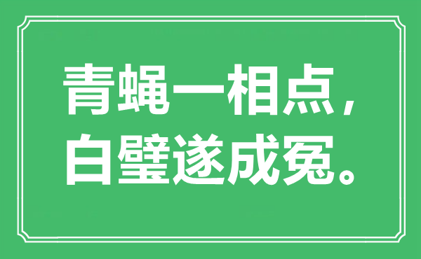 “青蝇一相点，白璧遂成冤。”是什么意思,出处是哪里