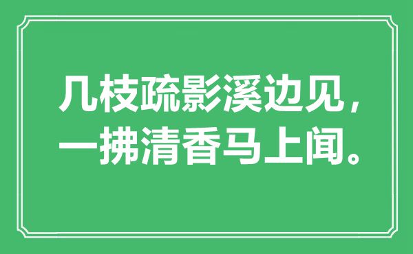 “几枝疏影溪边见，一拂清香马上闻”是什么意思,出处是哪里