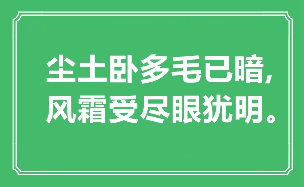 “尘土卧多毛已暗,风霜受尽眼犹明”是什么意思,出处是哪里