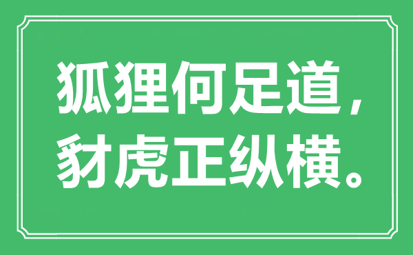 “狐狸何足道，豺虎正纵横。”是什么意思,出处是哪里