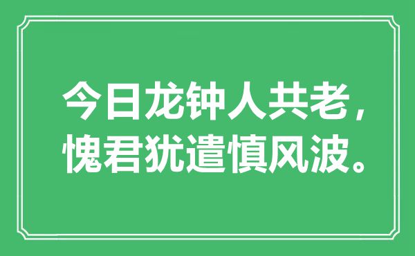 “今日龙钟人共老，愧君犹遣慎风波”是什么意思,出处是哪里