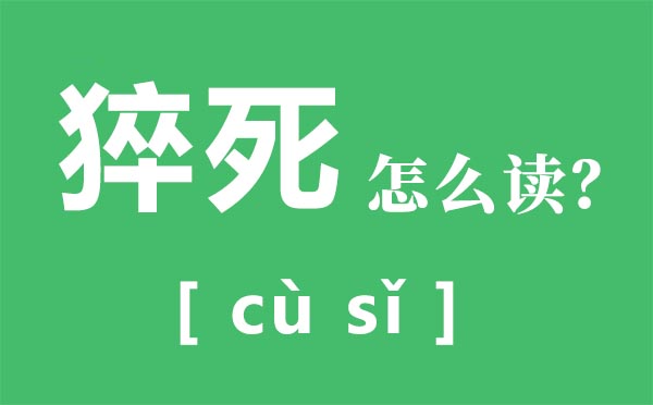 猝死怎么读,猝死是什么意思,猝死的原因