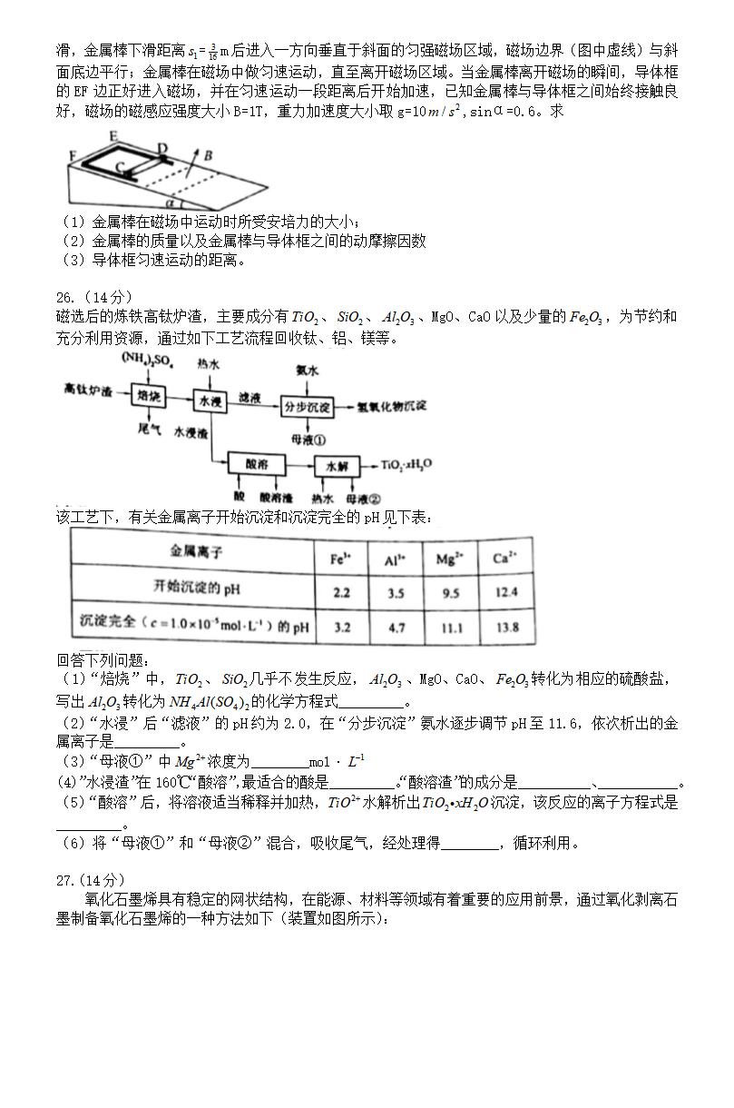 2021年高考理综试卷及答案,理科综合试题答案解析