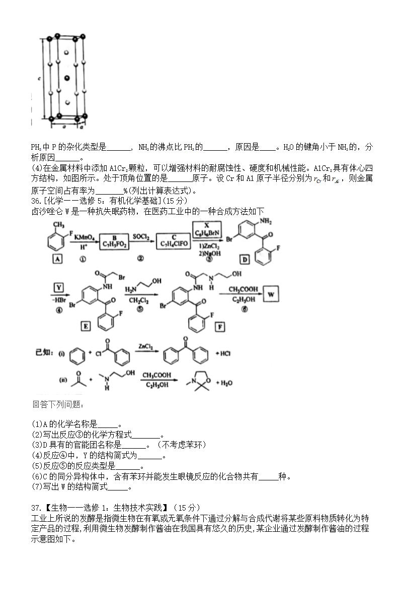 2021年高考理综试卷及答案,理科综合试题答案解析