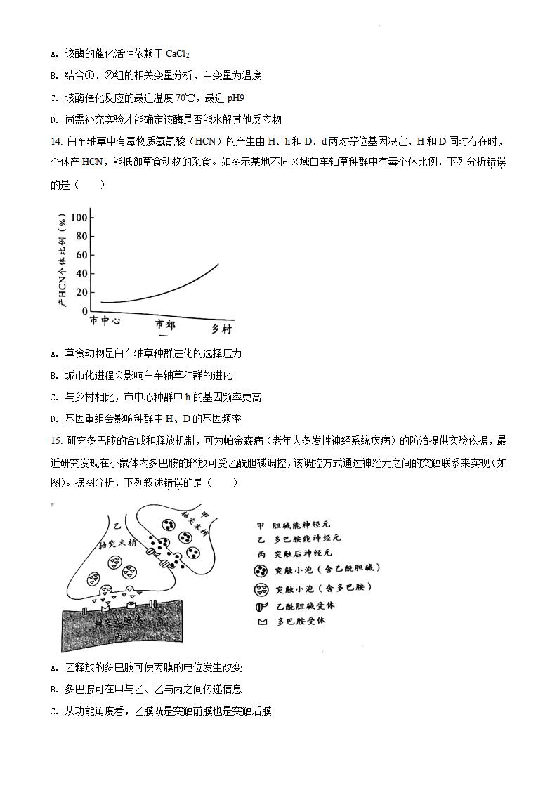 2022年广东高考生物试卷及答案解析