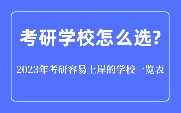 考研学校怎么选,2023年考研容易上岸的学校一览表