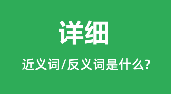 详细的近义词和反义词是什么,详细是什么意思