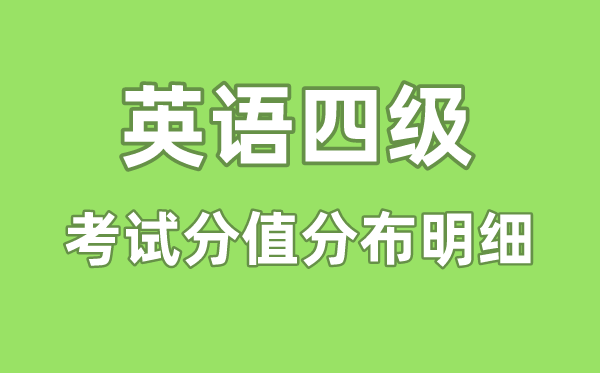 大学英语四级考试分值分布明细,四级分数分配情况