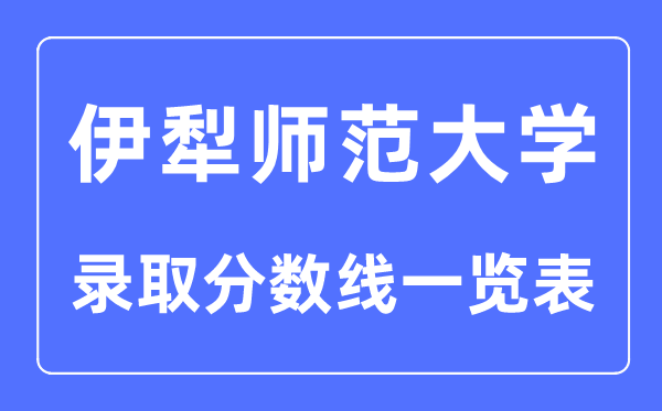 2023年高考多少分能上伊犁师范大学？附各省录取分数线