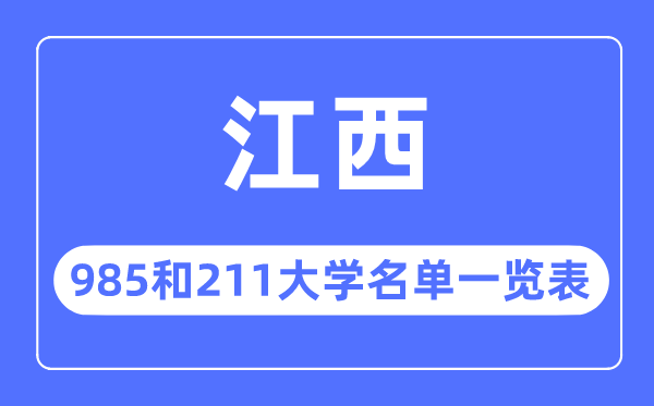 江西985和211大学有哪些,江西985和211大学名单一览表