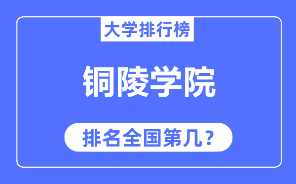 铜陵学院排名全国第几,2023年最新全国排名多少？