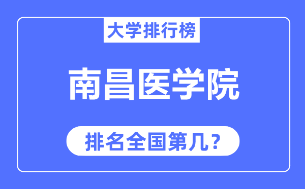 南昌医学院排名全国第几,2023年最新全国排名多少？