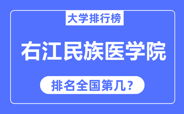 右江民族医学院排名全国第几,2023年最新全国排名多少