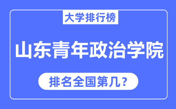 山东青年政治学院排名全国第几,2023年最新全国排名多少