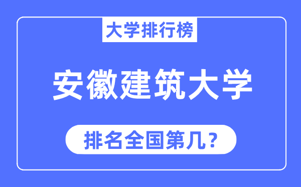 2023年安徽建筑大学排名,最新全国排名第几