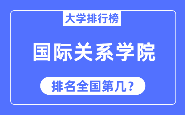 2023年国际关系学院排名,最新全国排名第几