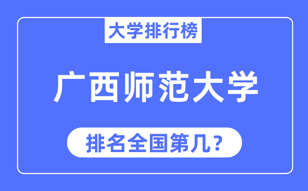 2023年广西师范大学排名,最新全国排名第几