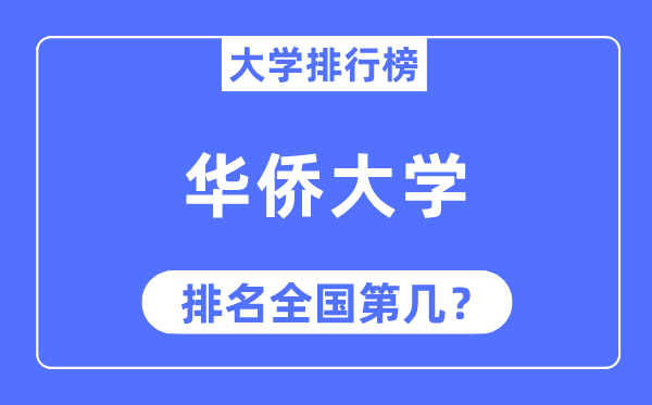 2023年华侨大学排名,最新全国排名第几