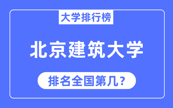 2023年北京建筑大学排名,最新全国排名第几