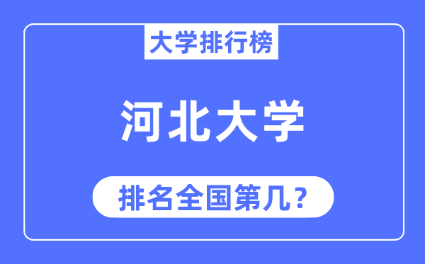 2023年河北大学排名,最新全国排名第几