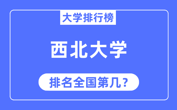 2023年西北大学排名,最新全国排名第几