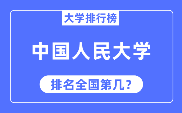 2023年中国人民大学排名,最新全国排名第几