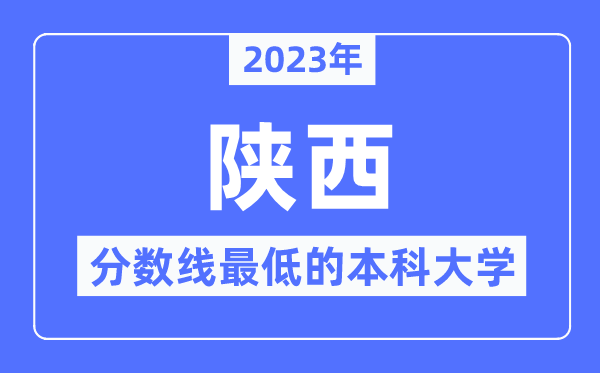 2023年陕西分数线最低的本科大学有哪些？