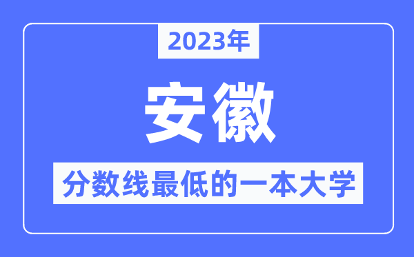 2023年安徽分数线最低的一本大学有哪些？