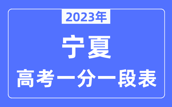 2023年宁夏高考一分一段表,宁夏高考分数位次排名查询表