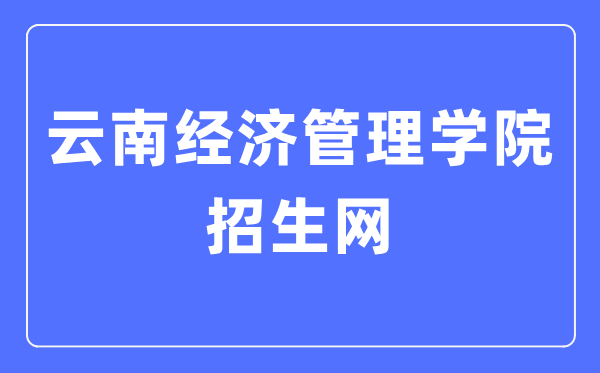 云南经济管理学院招生网入口（http://zs.ynjgy.com/）