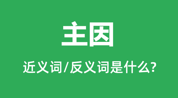 主因的近义词和反义词是什么,主因是什么意思