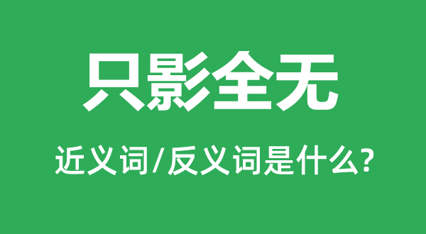 只影全无的近义词和反义词是什么,只影全无是什么意思