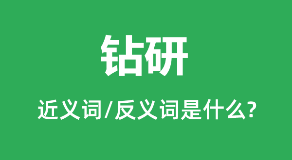 钻研的近义词和反义词是什么,钻研是什么意思