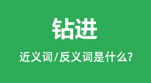 钻进的近义词和反义词是什么,钻进是什么意思