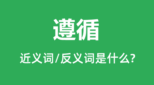 遵循的近义词和反义词是什么,遵循是什么意思