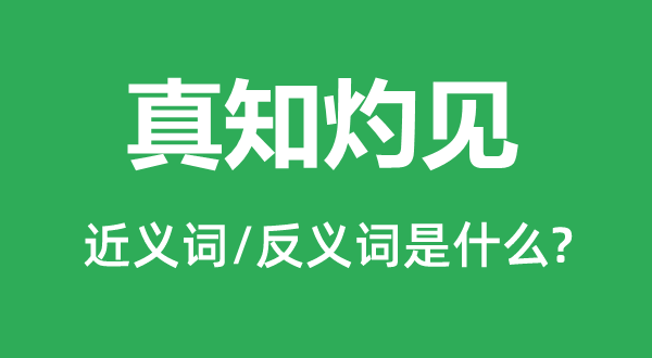 真知灼见的近义词和反义词是什么,真知灼见是什么意思