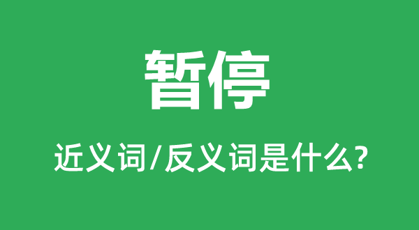 暂停的近义词和反义词是什么,暂停是什么意思