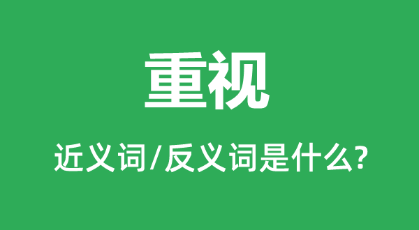 重视的近义词和反义词是什么,重视是什么意思