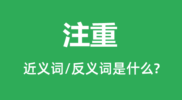 注重的近义词和反义词是什么,注重是什么意思