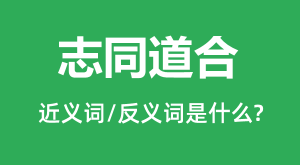 志同道合的近义词和反义词是什么,志同道合是什么意思