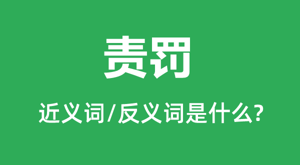 责罚的近义词和反义词是什么,责罚是什么意思