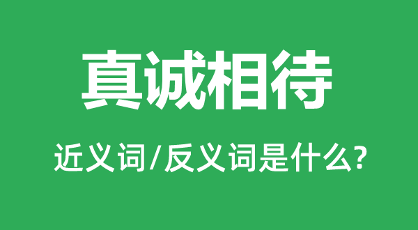 真诚相待的近义词和反义词是什么,真诚相待是什么意思